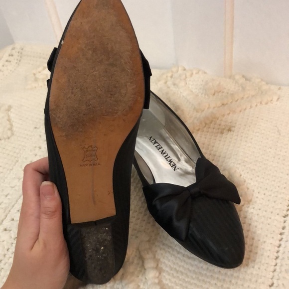 Vintage Newton Elkin Bow Detail Almond Toe Short Heel Shoe - Picture 6 of 11
